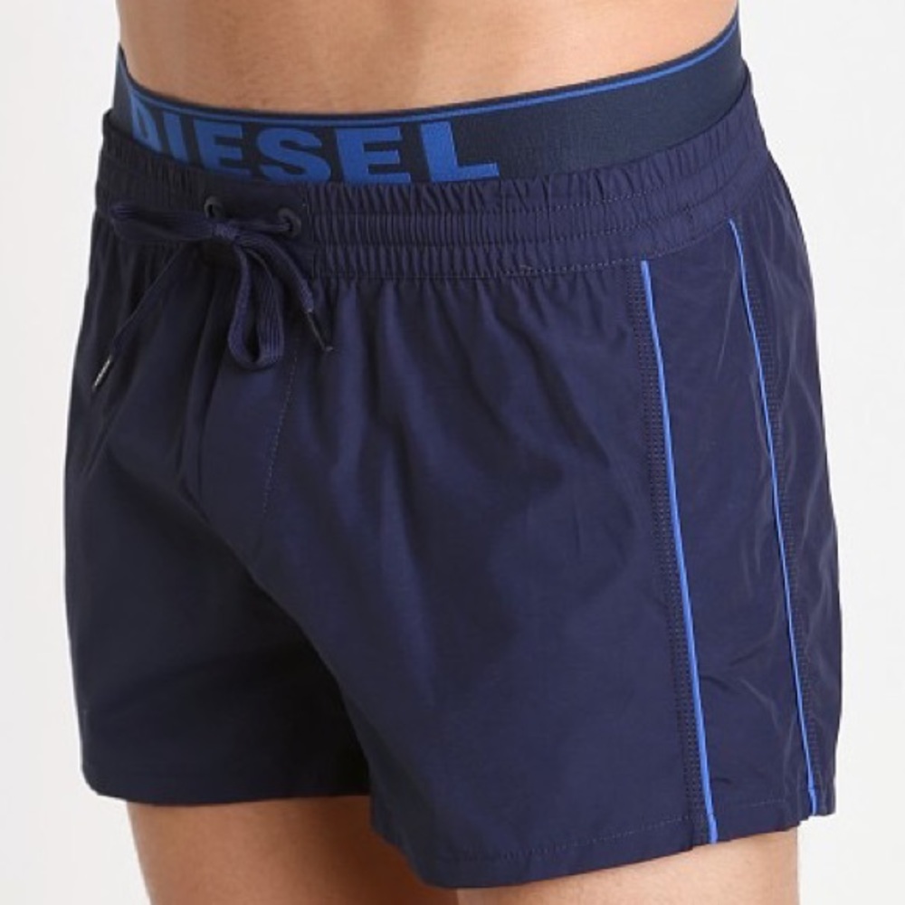 DIESEL BMBX Seaside Logo Waistband Navy Swim Shorts Trunks BNWT Medium